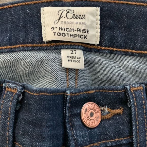 J crew 9” High rise toothpick jeans - Picture 3 of 4